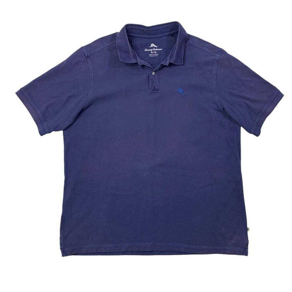 Tommy Bahama Polo Shirt Mens XL Extra Large Royal Blue Cotton Short Sleeve Golf